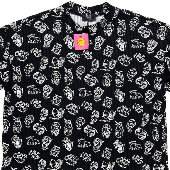 NWT Dressed in LALA Lex Ribbed Playsuit TOP in Zodiac Love Size Small - Picture 6 of 13